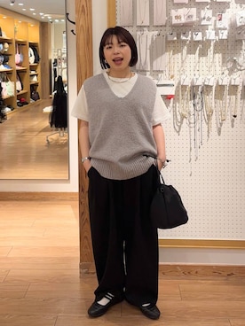 「新作」｜「アイテム（スウェットパンツ）」を使った、nanamoueさん（レディース・154cm）の春コーディネート