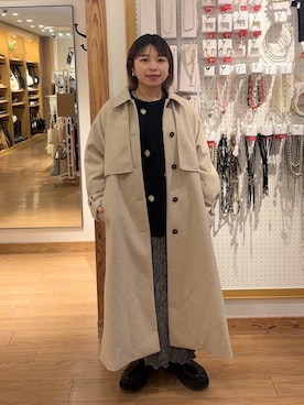 「アイテム（サンダル）」を使った、nanamoueさん（レディース・154cm）の冬コーディネート