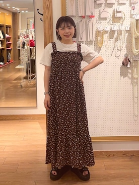 「新作」｜「アイテム（ワンピース）」を使った、nanamoueさん（レディース・154cm）の夏コーディネート