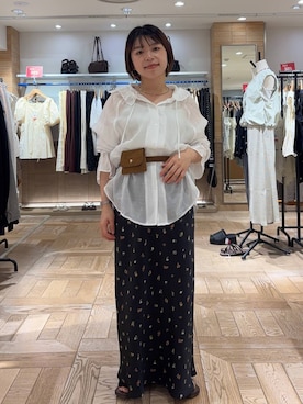 「LOWRYS FARM（ローリーズファーム）のアイテム（ベルト）」を使った、nanamoueさん（レディース・154cm）の夏コーディネート