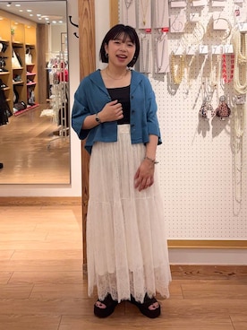 「新作」｜「アイテム（スカート）」を使った、nanamoueさん（レディース・154cm）の夏コーディネート