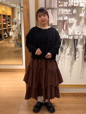 「アイテム（スウェット、その他）」を使った、nanamoueさん（レディース・154cm）の秋コーディネート