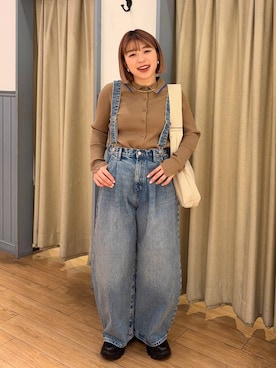 「新作」｜「アイテム（ブーツ）」を使った、nanamoueさん（レディース・154cm）の冬コーディネート