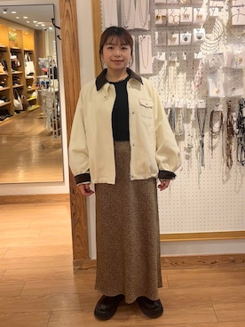 「アイテム（その他アウター）」を使った、nanamoueさん（レディース・154cm）の秋コーディネート