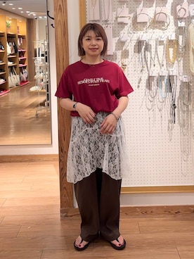 「新作」｜「アイテム（スカート）」を使った、nanamoueさん（レディース・154cm）の夏コーディネート