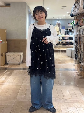 「LOWRYS FARM（ローリーズファーム）のモカシンビットローファー 1064725（ローファー、ブラック系）」を使った、nanamoueさん（レディース）の秋コーディネート