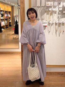 「新作」｜「アイテム（スウェットパンツ）」を使った、nanamoueさん（レディース・154cm）の春コーディネート