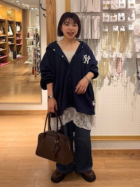 「アイテム（パーカー）」を使った、nanamoueさん（レディース・154cm）の夏コーディネート