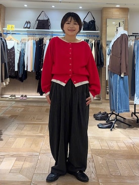 「LOWRYS FARM（ローリーズファーム）のモカシンビットローファー 1064725（ローファー、ブラック系）」を使った、nanamoueさん（レディース）の秋コーディネート