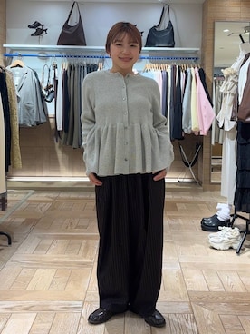 「LOWRYS FARM（ローリーズファーム）のイージーワイドコクーンパンツ 327286（その他パンツ、ブラウン系）」を使った、nanamoueさん（レディース）の春コーディネート