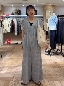 「LOWRYS FARM（ローリーズファーム）のヤワラカルイ２ＷＡＹショルダーＢＡＧ 115210（ショルダーバッグ、ホワイト系）」を使った、nanamoueさん（レディース）の夏コーディネート