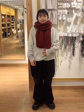 「LOWRYS FARM（ローリーズファーム）のアイテム（サンダル）」を使った、nanamoueさん（レディース・154cm）の秋コーディネート