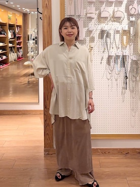 「新作」｜「アイテム（サンダル）」を使った、nanamoueさん（レディース・154cm）の夏コーディネート