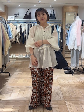 「LOWRYS FARM（ローリーズファーム）のモカシンローファー  637751（ローファー、ブラウン系）」を使った、nanamoueさん（レディース）の春コーディネート