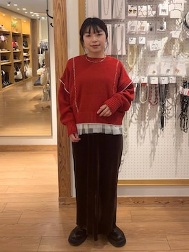 「LOWRYS FARM（ローリーズファーム）のアイテム（タンクトップ）」を使った、nanamoueさん（レディース・154cm）の秋コーディネート