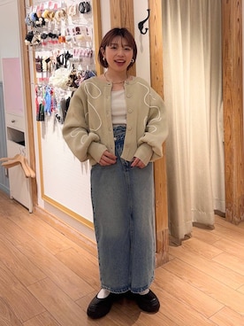 「LOWRYS FARM（ローリーズファーム）のＣＯＮＥ／アシメタイトスカート　252608（スカート）」を使った、nanamoueさん（レディース・154cm）の春コーディネート
