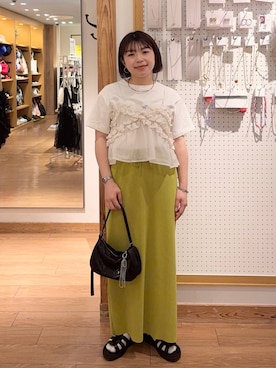 「新作」｜「アイテム（キャミソール）」を使った、nanamoueさん（レディース・154cm）の春コーディネート