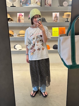 「アイテム（ポーチ）」を使った、しわしわさん（レディース・163cm）の夏コーディネート