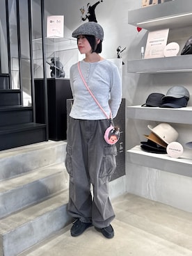 「OVERRIDE（オーバーライド）のアイテム」を使った、しわしわさん（レディース・163cm）の春コーディネート