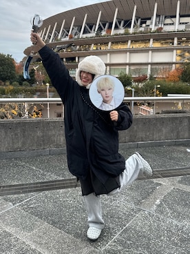 「アイテム（スリッポン）」を使った、しわしわさん（レディース・163cm）の冬コーディネート