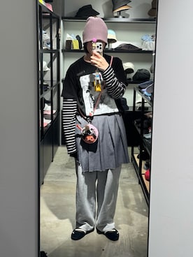 「アイテム（ポーチ）」を使った、しわしわさん（レディース・163cm）の春コーディネート