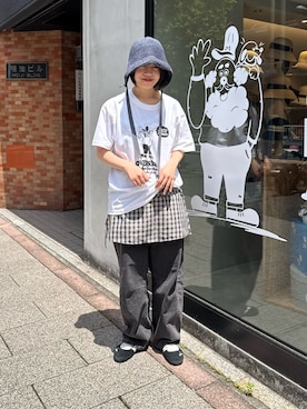 「OVERRIDE（オーバーライド）のアイテム」を使った、しわしわさん（レディース・163cm）の夏コーディネート