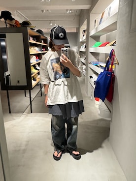 「アイテム（オールインワン・サロペット）」を使った、しわしわさん（レディース・163cm）の夏コーディネート