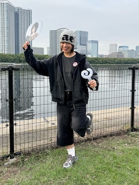 「アイテム（その他、ブルー系）」を使った、しわしわさん（レディース・163cm）の秋コーディネート