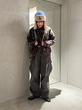 「アイテム（ブルゾン）」を使った、しわしわさん（レディース・163cm）の秋コーディネート