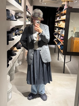 「アイテム（スリッポン）」を使った、しわしわさん（レディース・163cm）の秋コーディネート