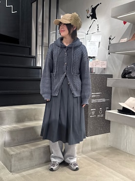 「arth（アース）のアイテム（キャップ）」を使った、しわしわさん（レディース・163cm）の冬コーディネート