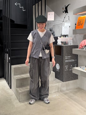 「アイテム（ハンチング/ベレー帽）」を使った、しわしわさん（レディース・163cm）の秋コーディネート