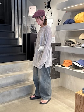 「ラフ」｜「アイテム（帽子）」を使った、しわしわさん（レディース・163cm）の秋コーディネート