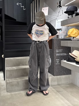 「arth（アース）のアイテム（キャップ）」を使った、しわしわさん（レディース・163cm）の夏コーディネート