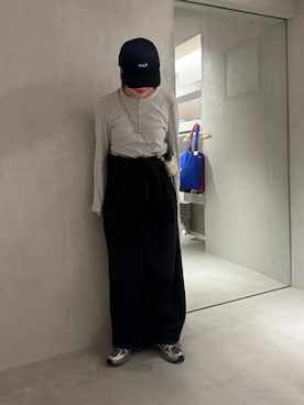 「アイテム（つなぎ/オールインワン）」を使った、しわしわさん（レディース・163cm）の秋コーディネート