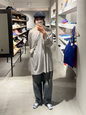 「KANGOL（カンゴール）のアイテム（ハンチング/ベレー帽）」を使った、しわしわさん（レディース・163cm）の秋コーディネート