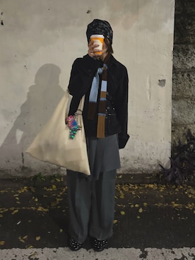 「アイテム（オールインワン・サロペット）」を使った、しわしわさん（レディース・163cm）の秋コーディネート