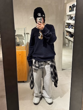 「アイテム（スリッポン）」を使った、しわしわさん（レディース・163cm）の冬コーディネート