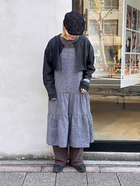 「ハンチング」｜「アイテム（モカシン/デッキシューズ）」を使った、しわしわさん（レディース・163cm）の春コーディネート