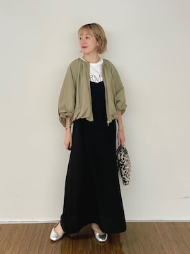 「24AW秋の新作」｜「アイテム（ブルゾン）」を使った、cloencさん（レディース・160cm）の秋コーディネート