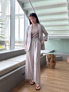 「アイテム（テーラードジャケット）」を使った、cloencさん（レディース・163cm）の夏コーディネート