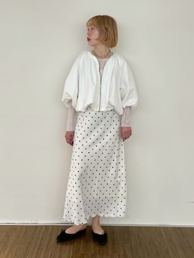 「ドットスカート」｜「アイテム（ジャケット/アウター）」を使った、cloencさん（レディース・160cm）の春コーディネート