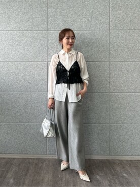 「cloenc（クロエンス）のアイテム（パンツ）」を使った、cloencさん（レディース・160cm）の春コーディネート