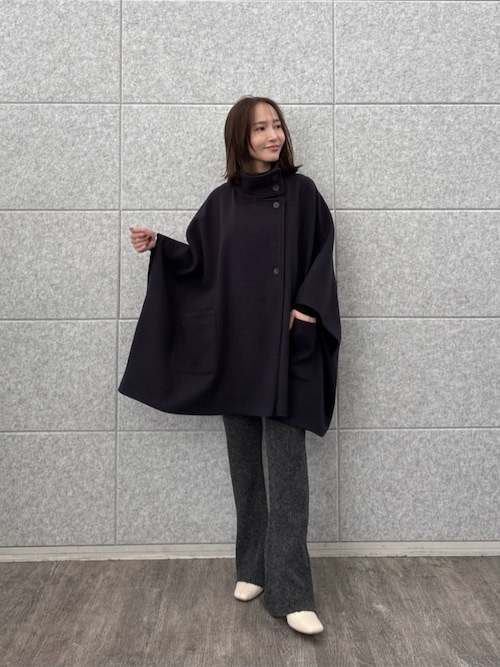 CARVEN ポンチョコート 手洗い可】メルトンジャージポンチョコート（スタンドカラーコート