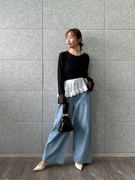 「cloenc（クロエンス）のアイテム（パンツ）」を使った、cloencさん（レディース・160cm）の春コーディネート