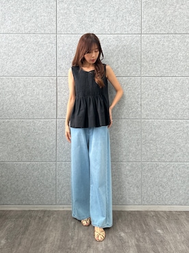 「cloenc（クロエンス）のアイテム（パンツ）」を使った、cloencさん（レディース・165cm）の春コーディネート