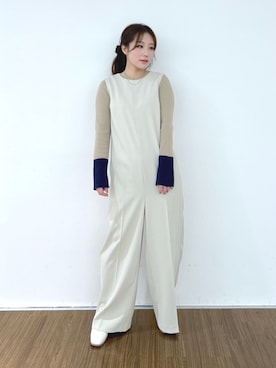 「cloenc（クロエンス）のアイテム（サロペット/オーバーオール）」を使った、cloencさん（レディース・151cm）の冬コーディネート