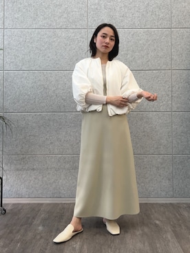 「大人ガーリー」｜「アイテム（ブルゾン）」を使った、cloencさん（レディース・158cm）の春コーディネート