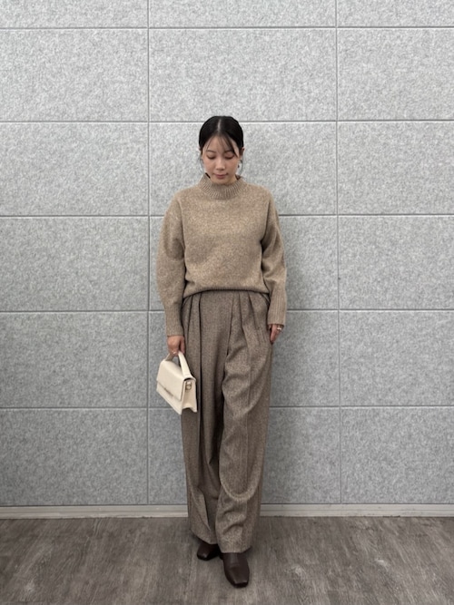 クロエンス（cloenc）/ダブルタックヘリンボーンワイドパンツ ダブルタックヘリンボーンワイドパンツ（その他パンツ）｜cloenc