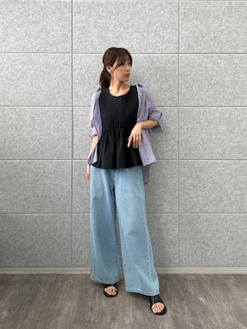 「cloenc（クロエンス）のアイテム（パンツ）」を使った、cloencさん（レディース・165cm）の春コーディネート